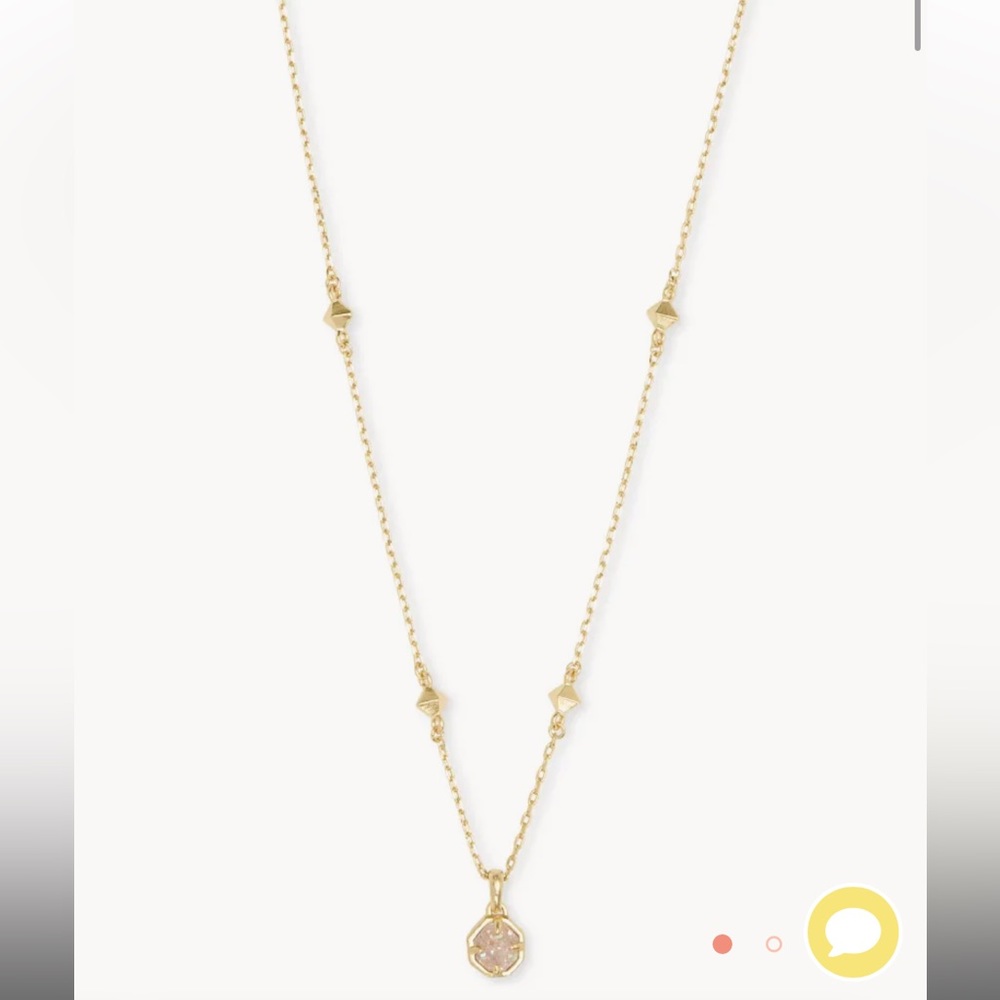 Kendra Scott Nola Gold Pendant Necklace in Iridescent Drusy